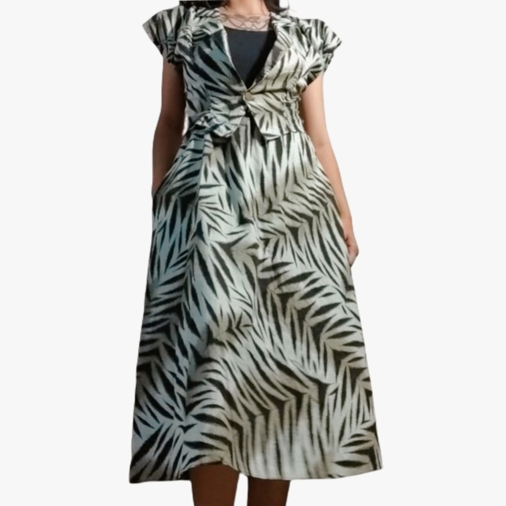 Vintage 80s Green Zebra Double Dress 💚